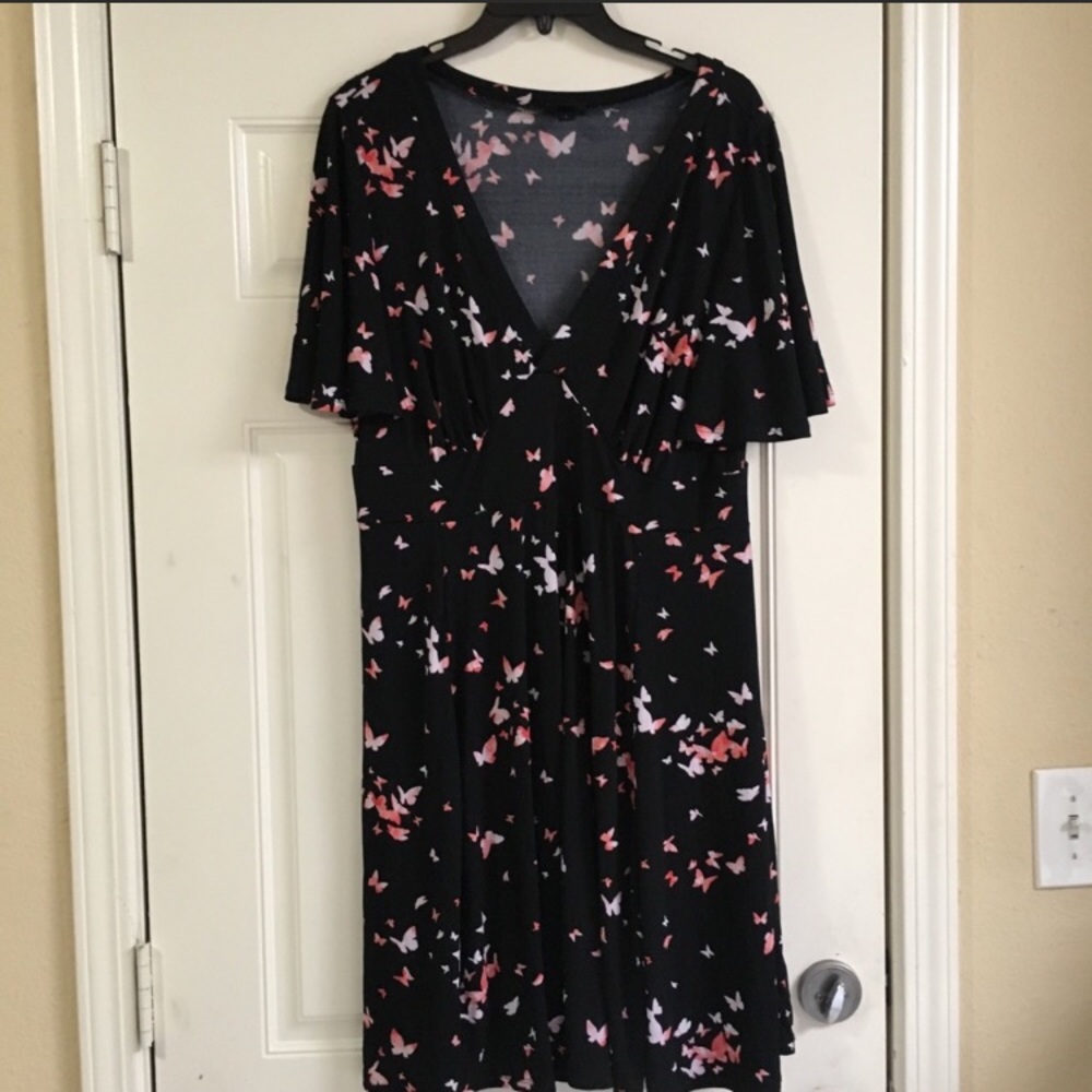 Torrid Black Butterfly Skater Dress